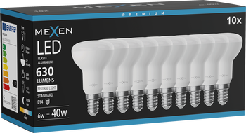 Mexen Nova 10x LED-Glühbirne E14, R50, 6W, Neutral - 4000K, 630 lm - L103-E14-0640-01x10