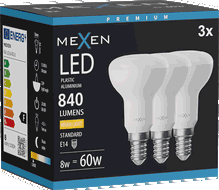 Mexen Nova 3x LED-Glühbirne E14, R50, 8W, Warm - 3000K, 840 lm - L103-E14-0830-01x03