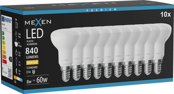 Mexen Nova 10x LED-Lampe E14, R50, 8W, Warm - 3000K, 840 lm - L103-E14-0830-01x10
