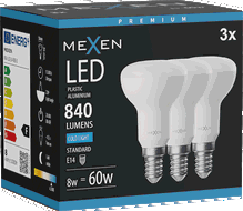Mexen Nova 3x LED-Lampe E14, R50, 8W, Kalt - 6500K, 840 lm - L103-E14-0865-01x03