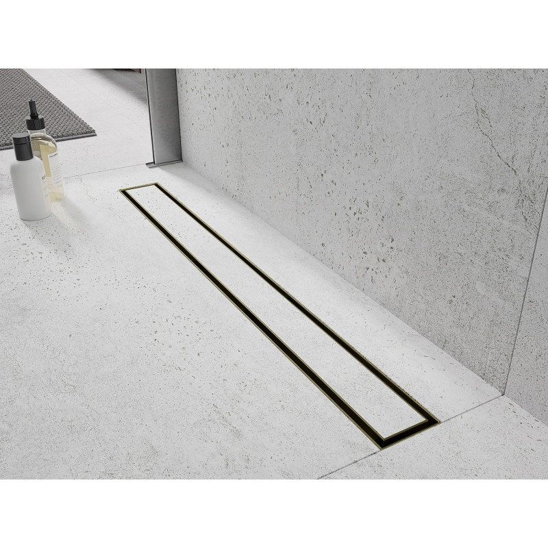 Mexen Flat M13 Verkleidung 2-in-1 für Linienablauf 70 cm, gebürstetes Gold - 1A19070