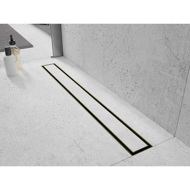 Mexen Flat M13 Abdeckung 2-in-1 für Duschrinne 90 cm, gebürstetes Gold - 1A19090