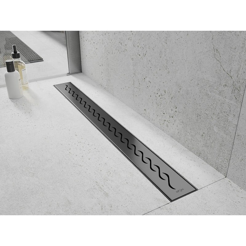 Mexen Flat M18 Verkleidung für Linienablauf 50 cm, Mattschwarz gebürstet - 1E23050