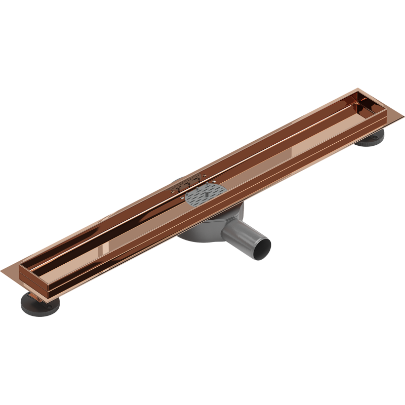 Mexen Flat 360° lineare Ablaufbasis, drehbar, 50 cm, Roségold - 1640050