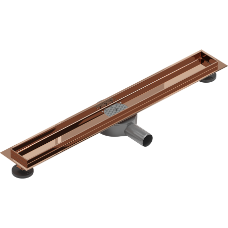 Mexen Flat 360° lineare Ablaufbasis, drehbar, 50 cm, Roségold - 1640050