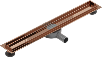 Mexen Flat 360° lineare Ablaufbasis, drehbar, 50 cm, Roségold - 1640050