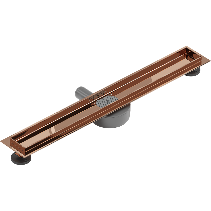 Mexen Flat 360° lineare Ablaufbasis, drehbar, 50 cm, Roségold - 1640050