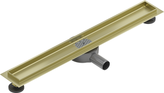 Mexen Flat 360° rotierender Gehäusekörper für Linienentwässerung 60 cm, gebürstetes Gold - 1A40060