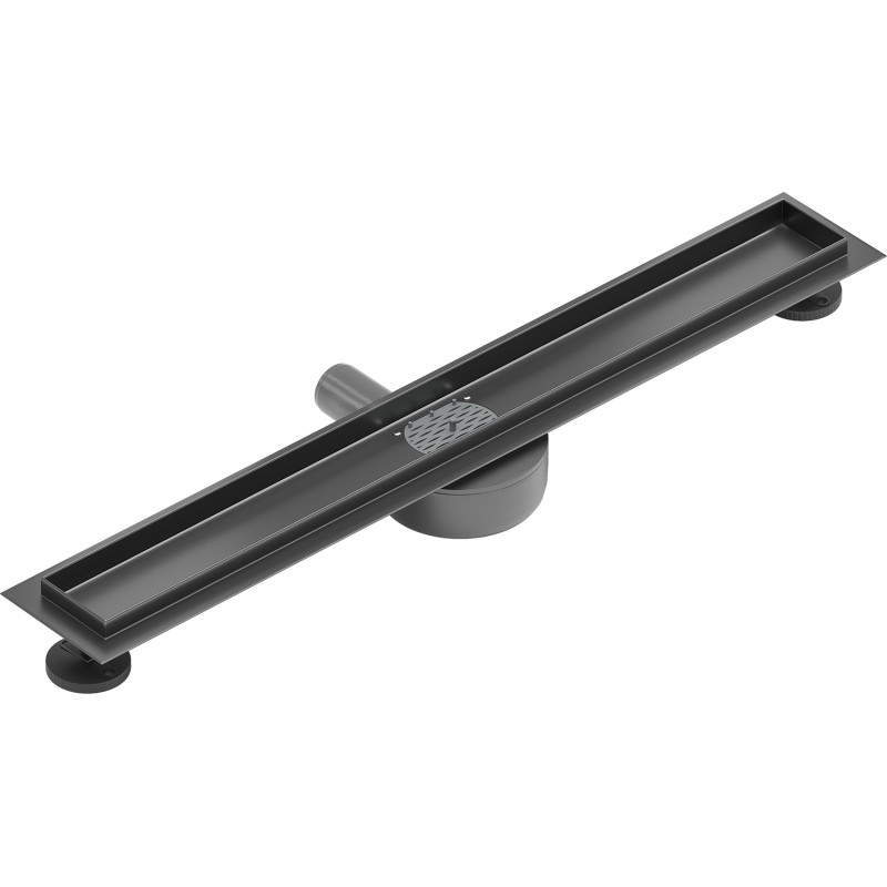 Mexen Flat 360° Rotierender Körper für Linienentwässerung 60 cm, gebürstetes Gun Grey - 1E40060