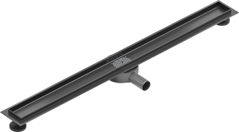 Mexen Flat 360° Gehäuse für drehbaren Linienablauf 90 cm, gebürstet in Gun Gray - 1E40090