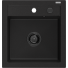 Mexen Vito Granitspüle 1-Becken 520 x 490 mm, schwarz, schwarzer Siphon - 6503521000-77-B