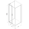 Mexen Exo-3S duschkabine 3-seitig schiebbar 170 x 70 cm, transparent, chrom - 8151-170-070-01-00-3S