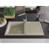 Mexen Leo Granitspüle 1-Becken mit Abtropffläche und Küchenarmatur Rita, beige - 6501-69-670300-00