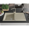 Mexen Leo Granitspüle 1-fach mit Abtropffläche und Küchenarmatur Rita, beige - 6501-69-670300-69