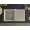 Mexen Leo Granitspüle 1-fach mit Abtropffläche und Küchenarmatur Rita, beige - 6501-69-670300-69