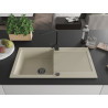 Mexen Leo Granitspüle 1-Becken mit Abtropffläche und Küchenarmatur Rita, beige - 6501-69-670300-70
