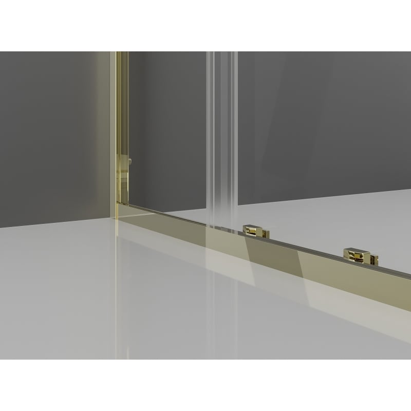 Mexen Exo-3S 3-seitige Duschkabine, Schiebetür 155 x 90 cm, transparent, gold - 8151-155-090-50-00-3S