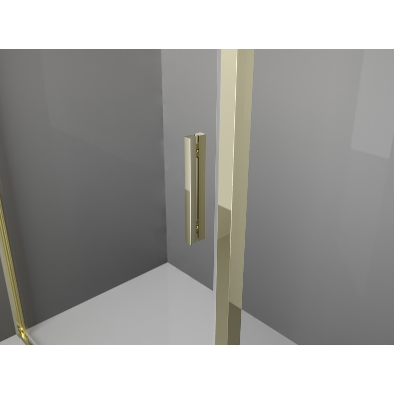 Mexen Exo-3S 3-seitige Duschkabine, verschiebbar, 100 x 120 cm, transparent, gold - 8151-100-120-50-00-3S