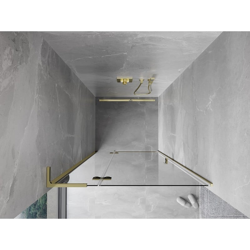 Mexen Mist-H L Duschdrehtür links 115 cm, transparent, gold - 8A5L-115-000-50-00-L