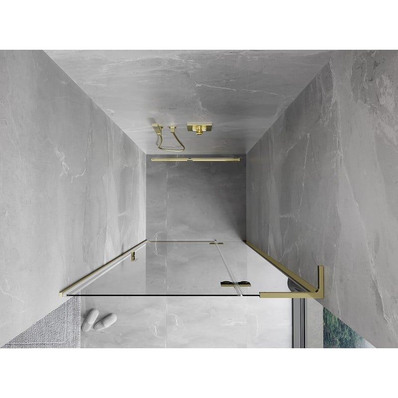 Mexen Mist-H L Duschdrehtür rechts 75 cm, transparent, gold - 8A5L-075-000-50-00-P