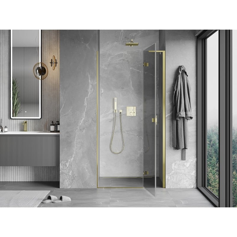 Mexen Mist-H L Duschabtrennung, rechts öffnend, 100 cm, transparent, gold - 8A5L-100-000-50-00-P