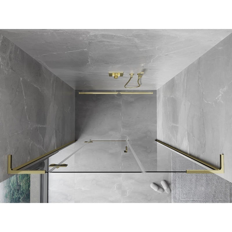 Mexen Mist-H L Duschdrehtür links 140 cm, transparent, gold - 8A5L-140-001-50-00-L