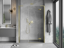 Mexen Mist-H L Duschdrehtür rechts 135 cm, transparent, gold - 8A5L-135-001-50-00-P