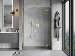 Mexen Mist-H L Duschpendeltür rechts 145 cm, transparent, gold - 8A5L-145-001-50-00-P