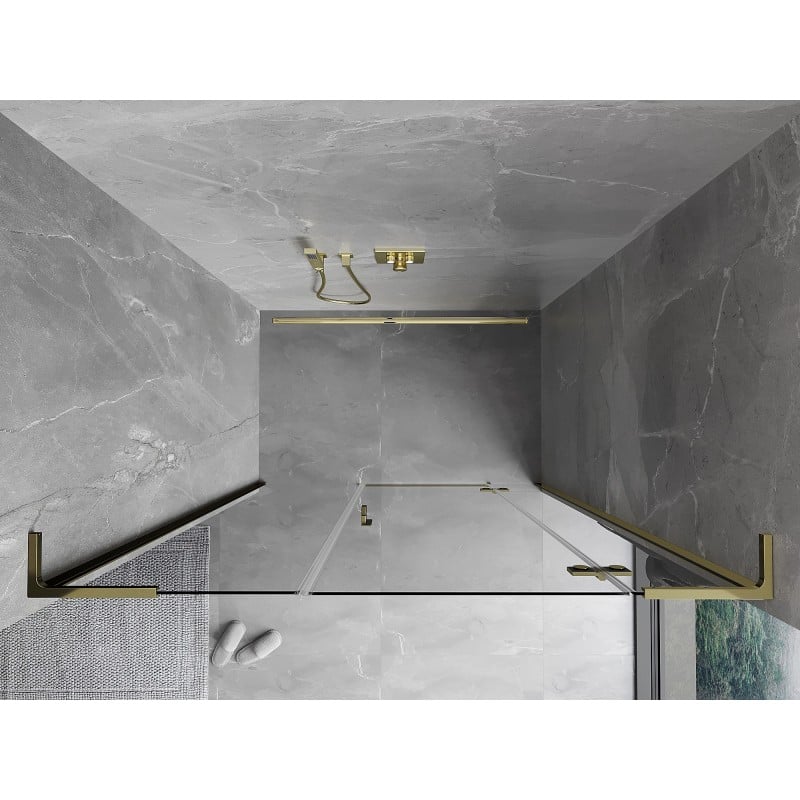Mexen Mist-H L Duschdrehtür rechts 160 cm, transparent, gold - 8A5L-160-001-50-00-P
