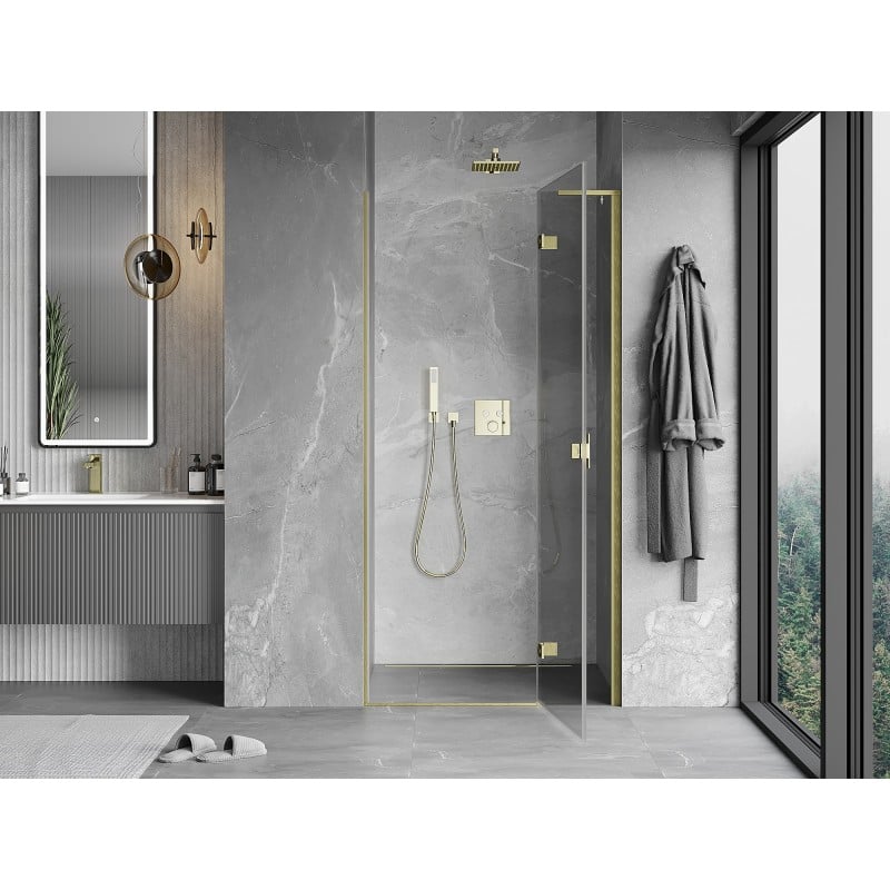 Mexen Mist-H L Duschdrehtür rechts 120 cm, transparent, gold gebürstet - 8A5L-120-000-55-00-P