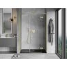 Mexen Mist-H L Duschdrehtür rechts 130 cm, transparent, gebürstetes Gold - 8A5L-130-001-55-00-P