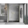 Mexen Mist-H L Duschdrehtür rechts 140 cm, transparent, gold gebürstet - 8A5L-140-001-55-00-P