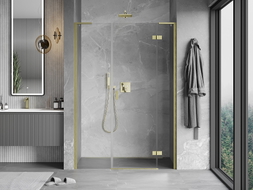 Mexen Mist-H L Duschdrehtür rechts 150 cm, transparent, gold gebürstet - 8A5L-150-001-55-00-P