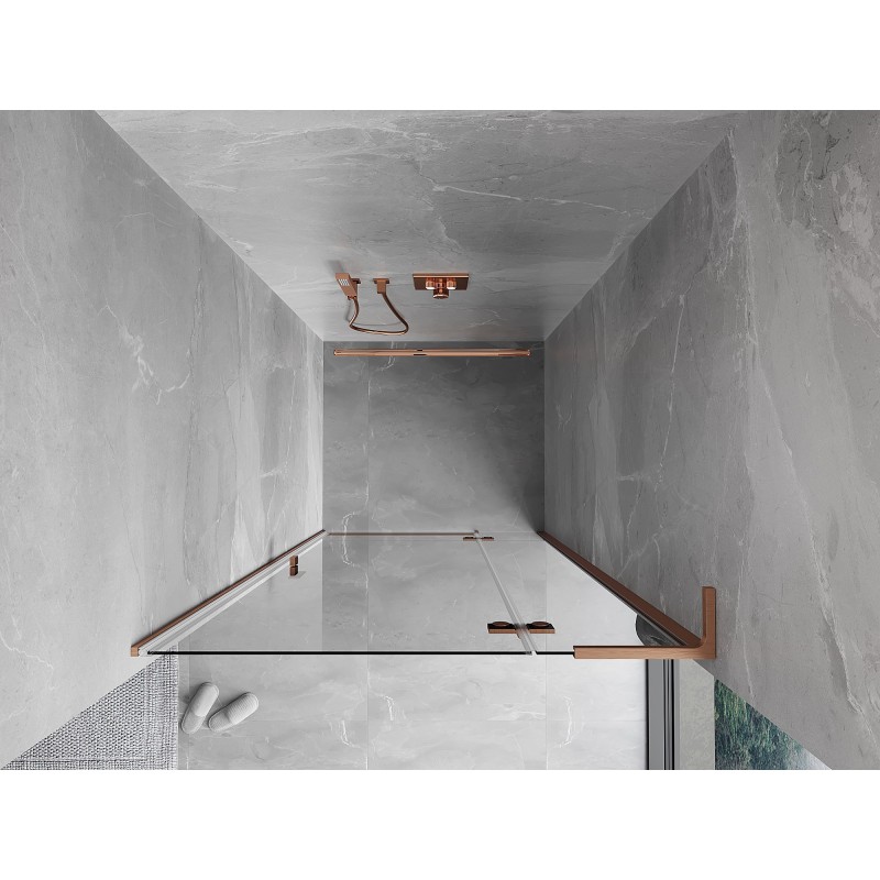 Mexen Mist-H L Duschpendeltür rechts 95 cm, transparent, gebürstetes Kupfer - 8A5L-095-000-65-00-P