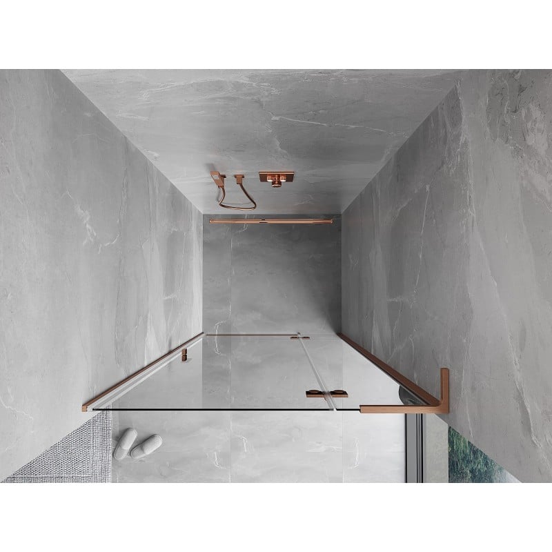 Mexen Mist-H L Duschdrehtüren rechts 120 cm, transparent, gebürstetes Kupfer - 8A5L-120-000-65-00-P