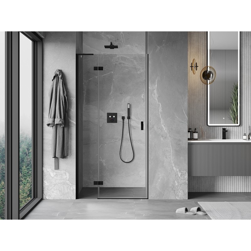 Mexen Mist-H L Duschabtrennung schwenkbar links 95 cm, transparent, schwarz - 8A5L-095-000-70-00-L