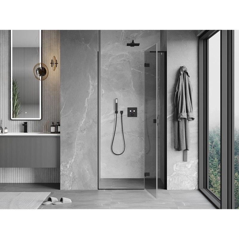 Mexen Mist-H L Duschdrehtür rechts 90 cm, transparent, schwarz - 8A5L-090-000-70-00-P