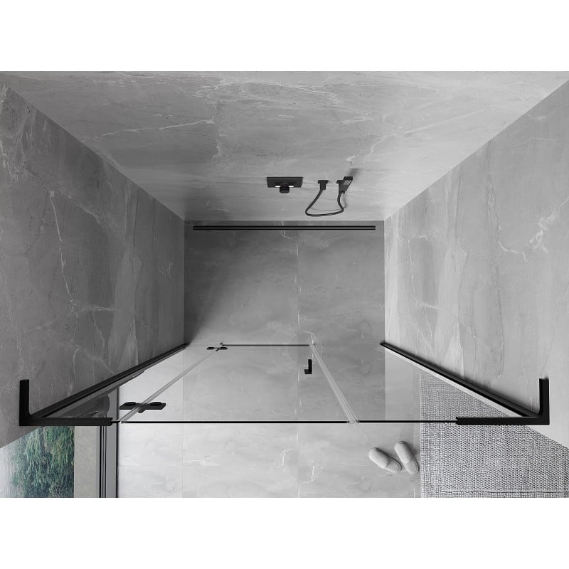 Mexen Mist-H L Duschklapptür links 145 cm, transparent, schwarz - 8A5L-145-001-70-00-L