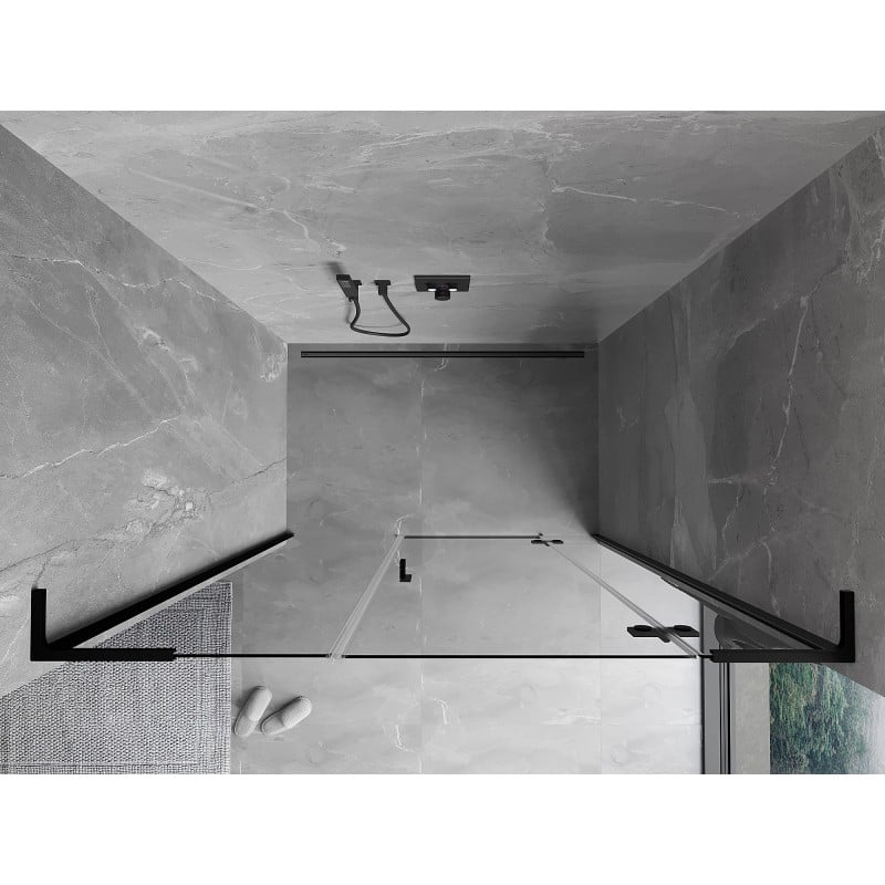 Mexen Mist-H L Duschtür rechts 150 cm, transparent, schwarz - 8A5L-150-001-70-00-P