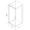 Mexen Exo-3S 3-seitige Duschkabine 80 x 85 cm, transparent, Chrom - 8181-080-085-01-00-3S