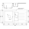 Mexen Matias Granitspüle 1,5-Becken mit Abtropffläche und Küchenarmatur Rita, schwarz/gold - 6502-75-670300-50-B