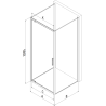 Mexen Exo-3S Duschkabine 3-seitig schwenkbar 90 x 100 cm, transparent, schwarz - 8181-090-100-70-00-3S