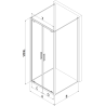 Mexen Exo-3S 3-seitige Duschkabine zum Schwenken 80 x 75 cm, transparent, Chrom - 8182-080-075-01-00-3S