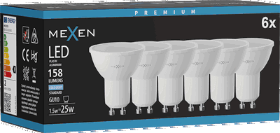 Mexen Nova 6x LED-Lampe GU10, 1,5W, Kalt - 6500K, 158 lm - L107-GU10-0165-01x06