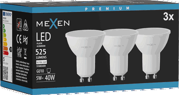 Mexen Nova 3x LED-Glühbirne GU10, 5W, Neutral - 4000K, 525 lm - L107-GU10-0540-01x03