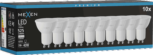Mexen Nova 10x LED-Birne GU10, 5W, Neutral - 4000K, 525 lm - L107-GU10-0540-01x10