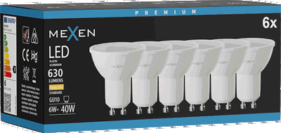 Mexen Nova 6x LED-Glühbirne GU10, 6W, Warm - 3000K, 630 lm - L107-GU10-0630-01x06
