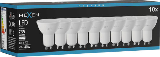 Mexen Nova 10x LED-Lampe GU10, 7W, Neutral - 4000K, 735 lm - L107-GU10-0740-01x10