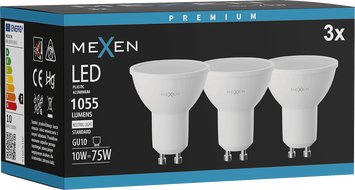 Mexen Nova 3x LED Lampe GU10, 10W, Neutral - 4000K, 1055 lm - L108-GU10-1040-01x03