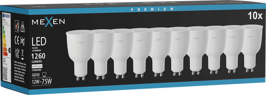 Mexen Nova 10x LED-Glühlampe GU10, 12W, Neutral - 4000K, 1260 lm - L108-GU10-1240-01x10